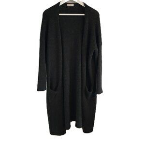 Soaked in Luxury long black wool cardigan - please read carefully
